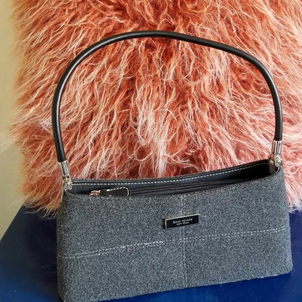 Vintage Grey Wool Kate Spade Bag